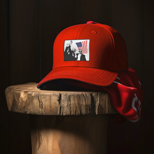 Red Baseball Cap with T Shot Emblem